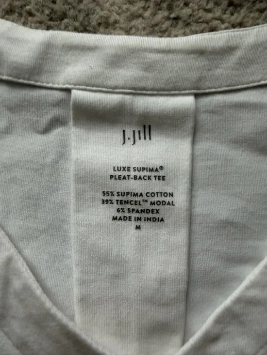 J. Jill Light Gray Luxe Supima Tee - Picture 2 of 3